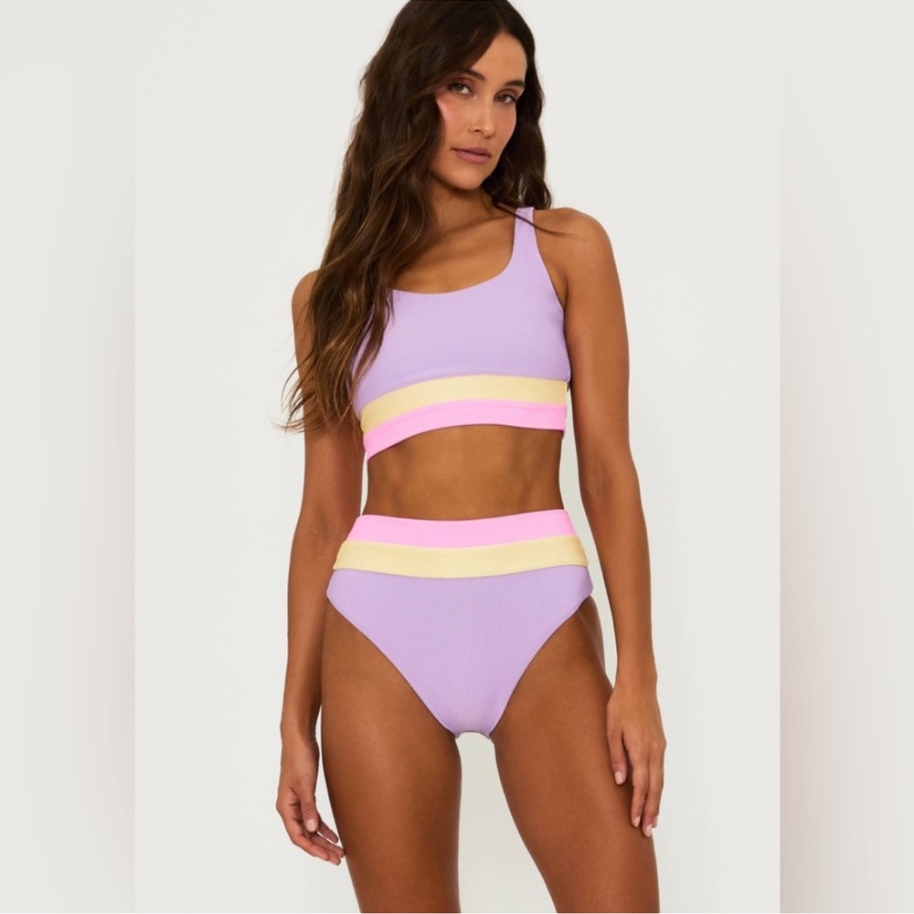 NWT Beach Riot
Heidi Ribbed Colorblock High
Waisted Swim Bottom - Picture 9 of 11